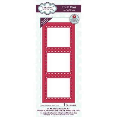 Creative Expressions Craft Dies By Sue Wilson Slimline - Outer Scalloped Rectangle